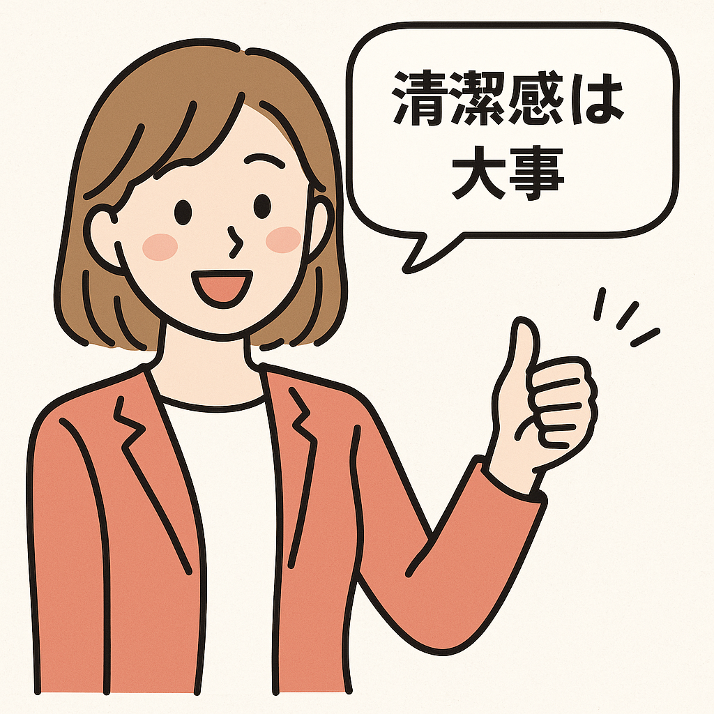 女性が清潔感は大事だと言うイラスト