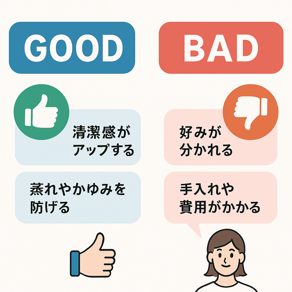VIO脱毛のメリット、デメリットを簡潔に表したイラスト