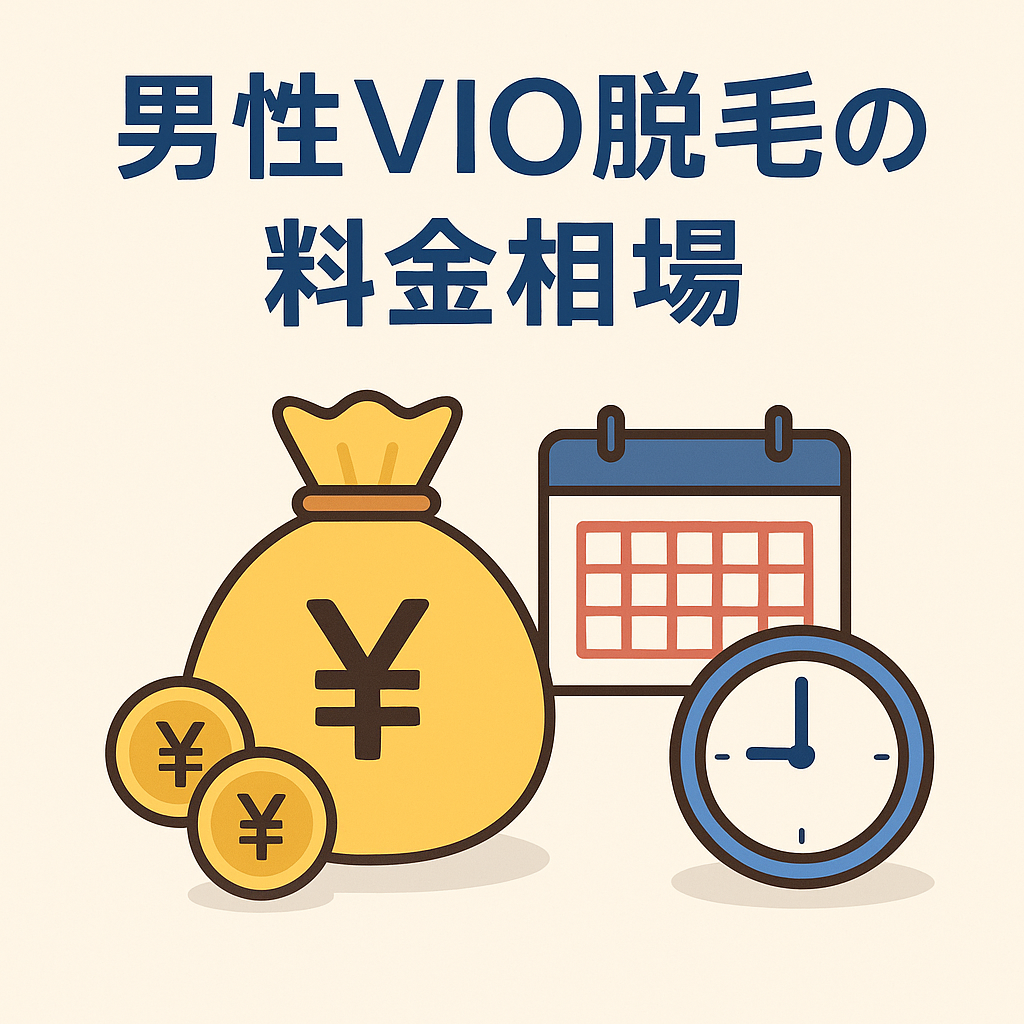 男性VIO脱毛の料金相場の文字とお金のイラスト